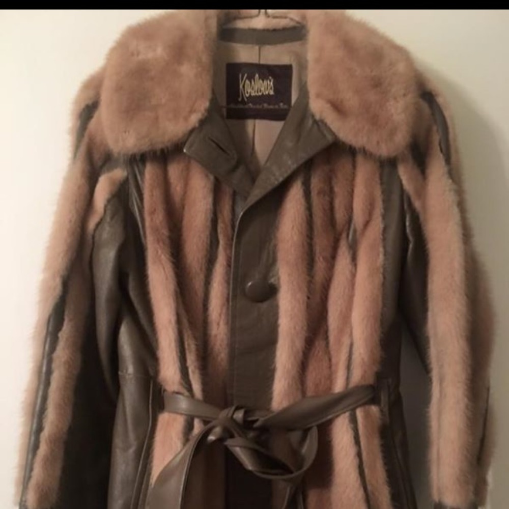 Koslow real vintage mink fur size small.